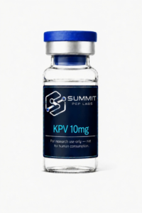 KPV research grade lyophilized peptide vial – Lys-Pro-Val tripeptide ≥99% purity by Summit Pep Labs
